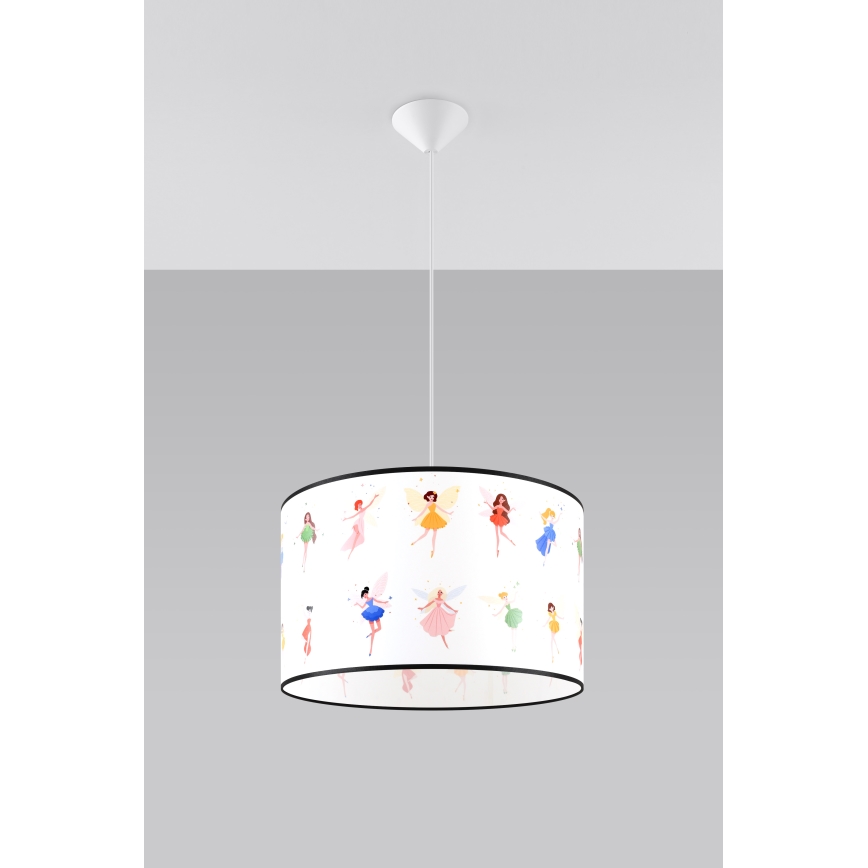 Żyrandol dziecięcy na lince FAIRY 1xE27/15W/230V śr. 40 cm wróżka
