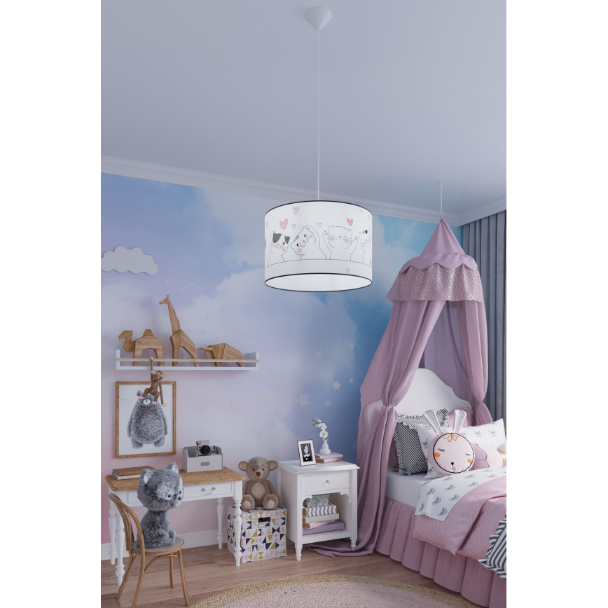Żyrandol dziecięcy na lince CAT 1xE27/15W/230V śr. 30 cm kot