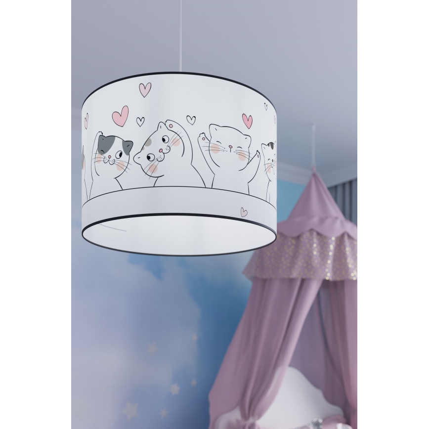 Żyrandol dziecięcy na lince CAT 1xE27/15W/230V śr. 30 cm kot