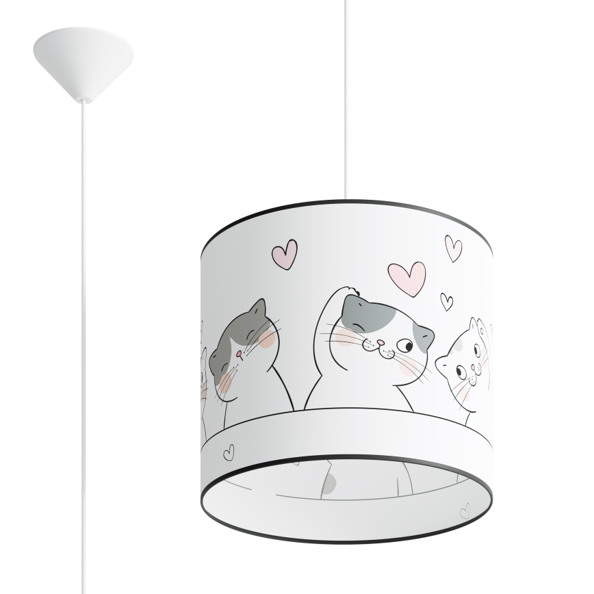 Żyrandol dziecięcy na lince CAT 1xE27/15W/230V śr. 30 cm kot