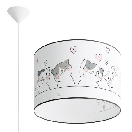 Żyrandol dziecięcy na lince CAT 1xE27/15W/230V śr. 40 cm kot