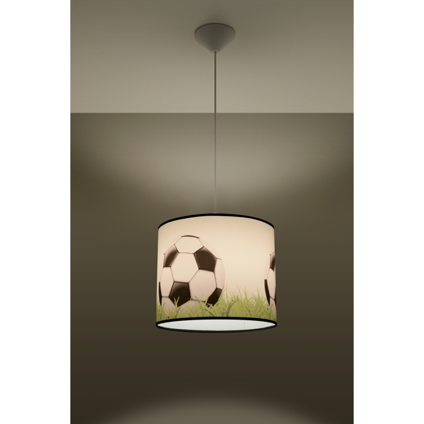 Żyrandol dziecięcy na lince FOOTBALL 1xE27/15W/230V śr. 30 cm piłka nożna