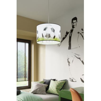 Żyrandol dziecięcy na lince FOOTBALL 1xE27/15W/230V śr. 30 cm piłka nożna