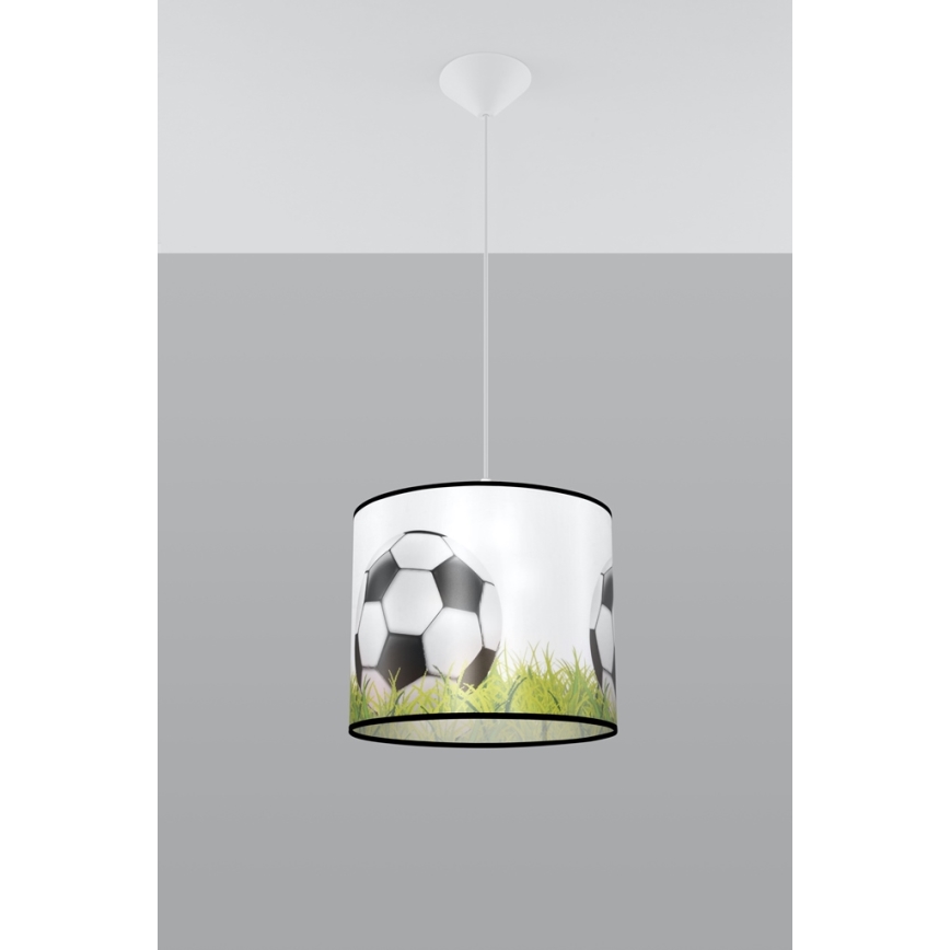 Żyrandol dziecięcy na lince FOOTBALL 1xE27/15W/230V śr. 30 cm piłka nożna