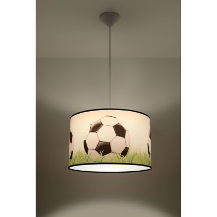 Żyrandol dziecięcy na lince FOOTBALL 1xE27/15W/230V śr. 40 cm piłka nożna