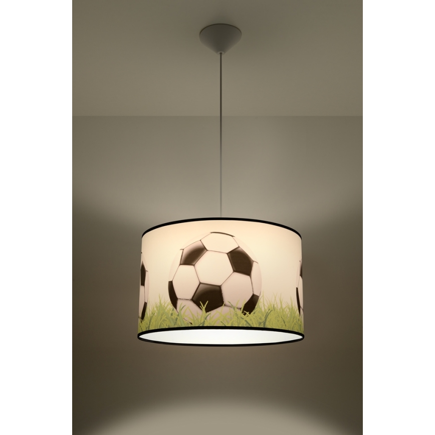Żyrandol dziecięcy na lince FOOTBALL 1xE27/15W/230V śr. 40 cm piłka nożna