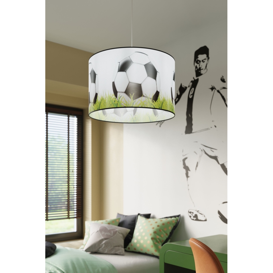 Żyrandol dziecięcy na lince FOOTBALL 1xE27/15W/230V śr. 40 cm piłka nożna