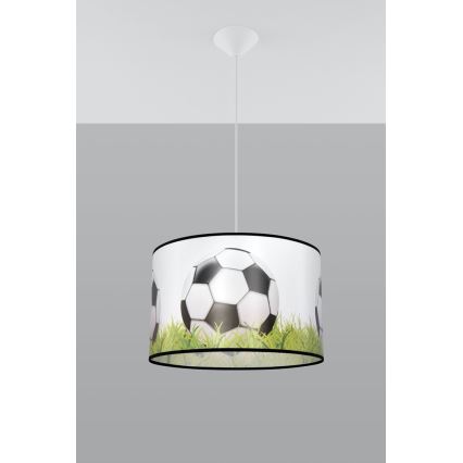 Żyrandol dziecięcy na lince FOOTBALL 1xE27/15W/230V śr. 40 cm piłka nożna