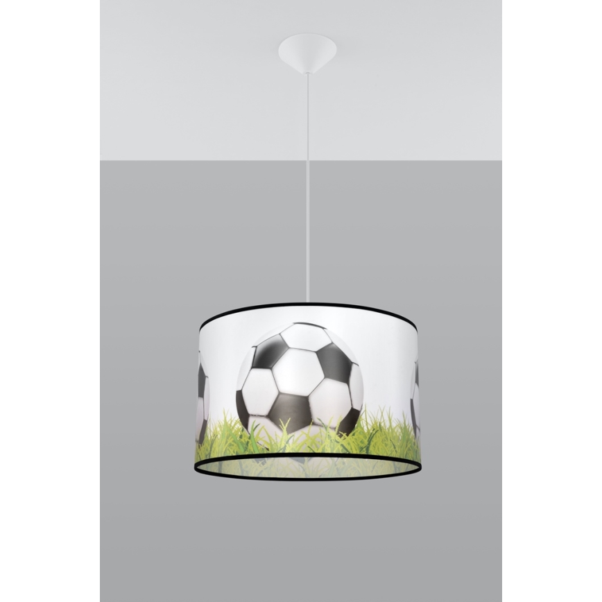 Żyrandol dziecięcy na lince FOOTBALL 1xE27/15W/230V śr. 40 cm piłka nożna