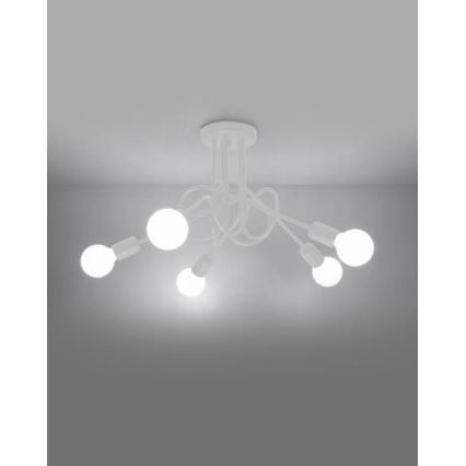 Żyrandol natynkowy LOOP 5xE27/15W/230V biały