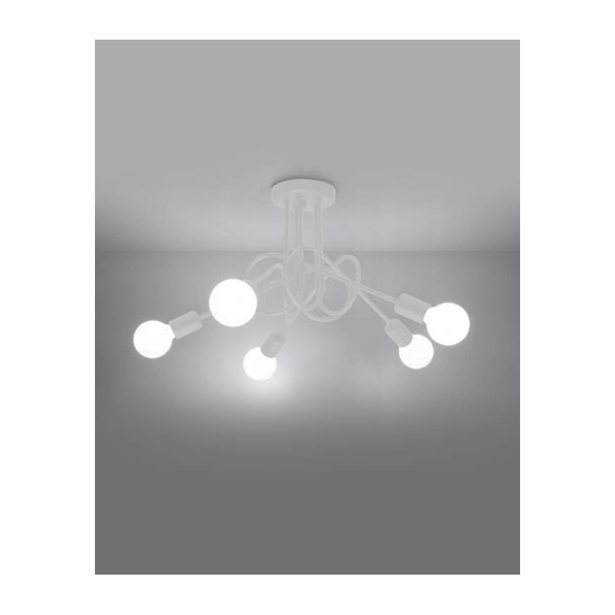 Żyrandol natynkowy LOOP 5xE27/15W/230V biały