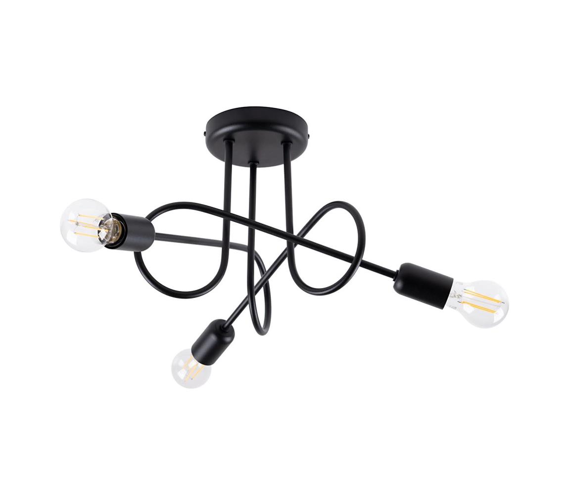 SL.1434 - Żyrandol natynkowy LOOP 3xE27/15W/230V czarny