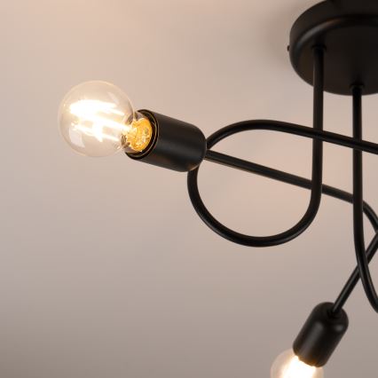 Żyrandol natynkowy LOOP 3xE27/15W/230V czarny