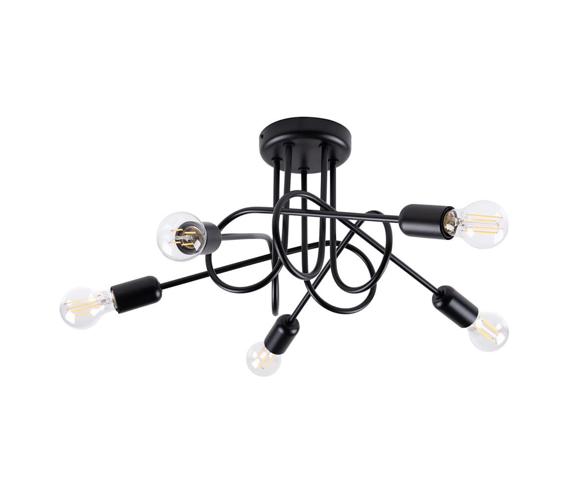 SL.1435 - Żyrandol natynkowy LOOP 5xE27/15W/230V czarny