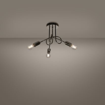 Żyrandol natynkowy LOOP 3xE27/15W/230V chrom błyszczący