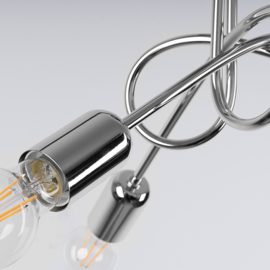 Żyrandol natynkowy LOOP 3xE27/15W/230V chrom błyszczący