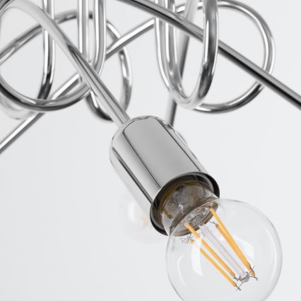 Żyrandol natynkowy LOOP 5xE27/15W/230V chrom błyszczący