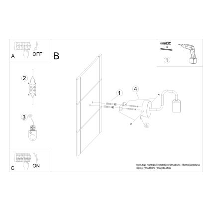 Kinkiet VECTOR 1xE27/15W/230V czarny