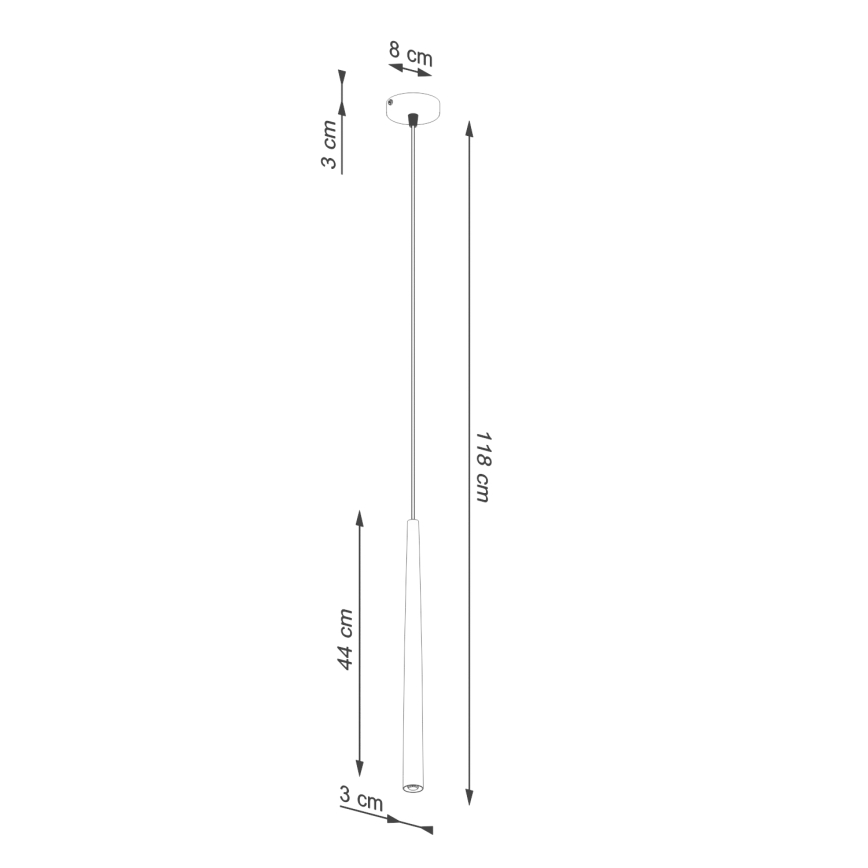 Żyrandol na lince BLISS 1xG9/8W/230V czarny