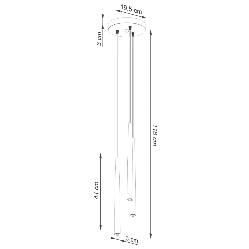 Żyrandol na lince BLISS 3xG9/8W/230V czarny
