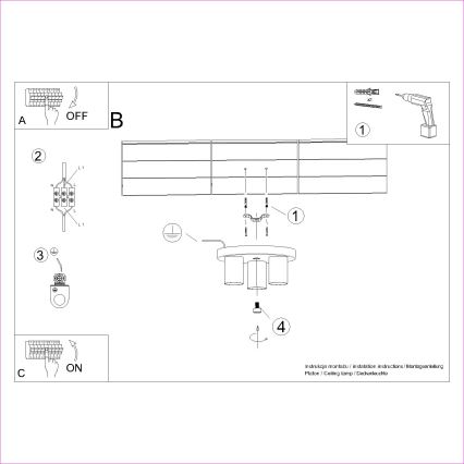 Oświetlenie punktowe LAGOS 3xGU10/10W/230V czarny