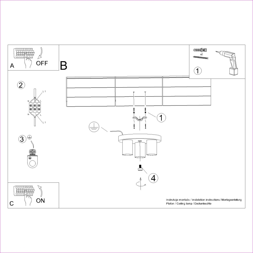 Oświetlenie punktowe LAGOS 3xGU10/10W/230V czarny