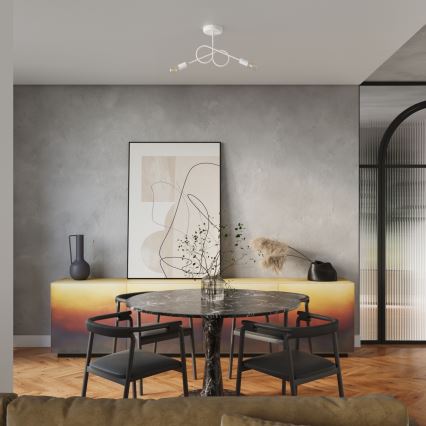 Żyrandol natynkowy LOOP 2xE27/15W/230V biały