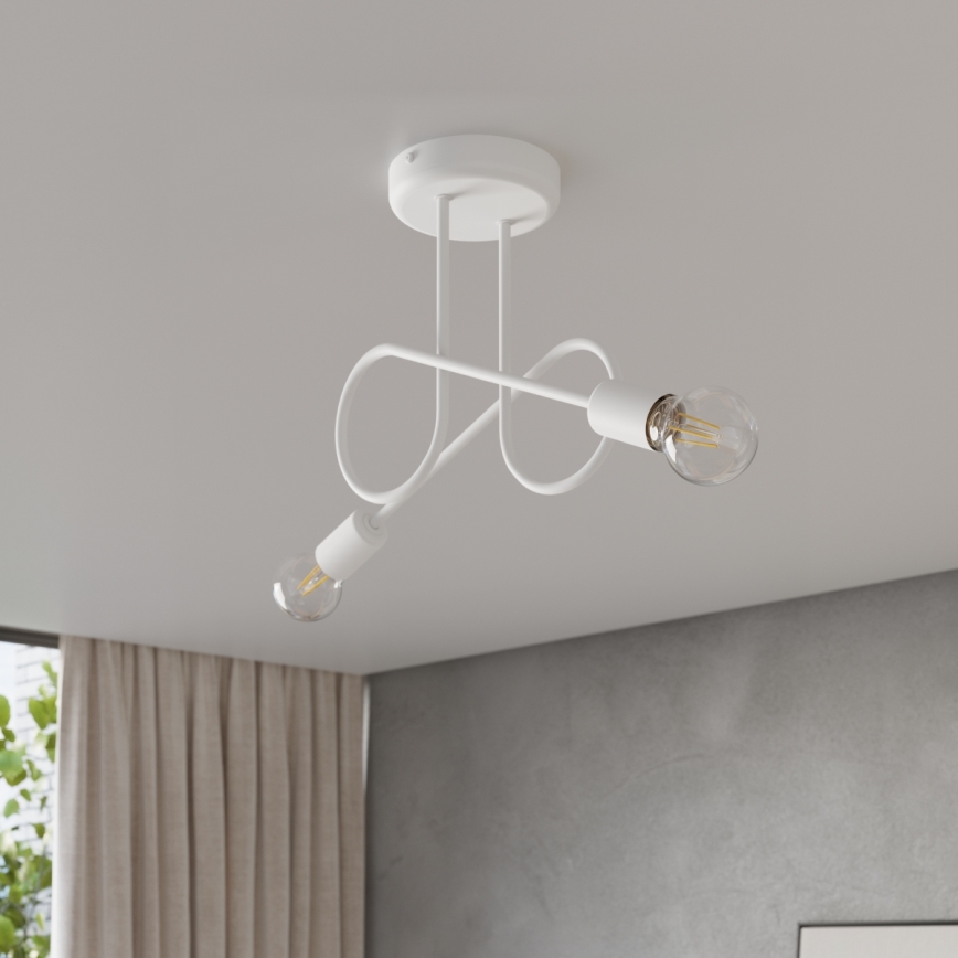 Żyrandol natynkowy LOOP 2xE27/15W/230V biały