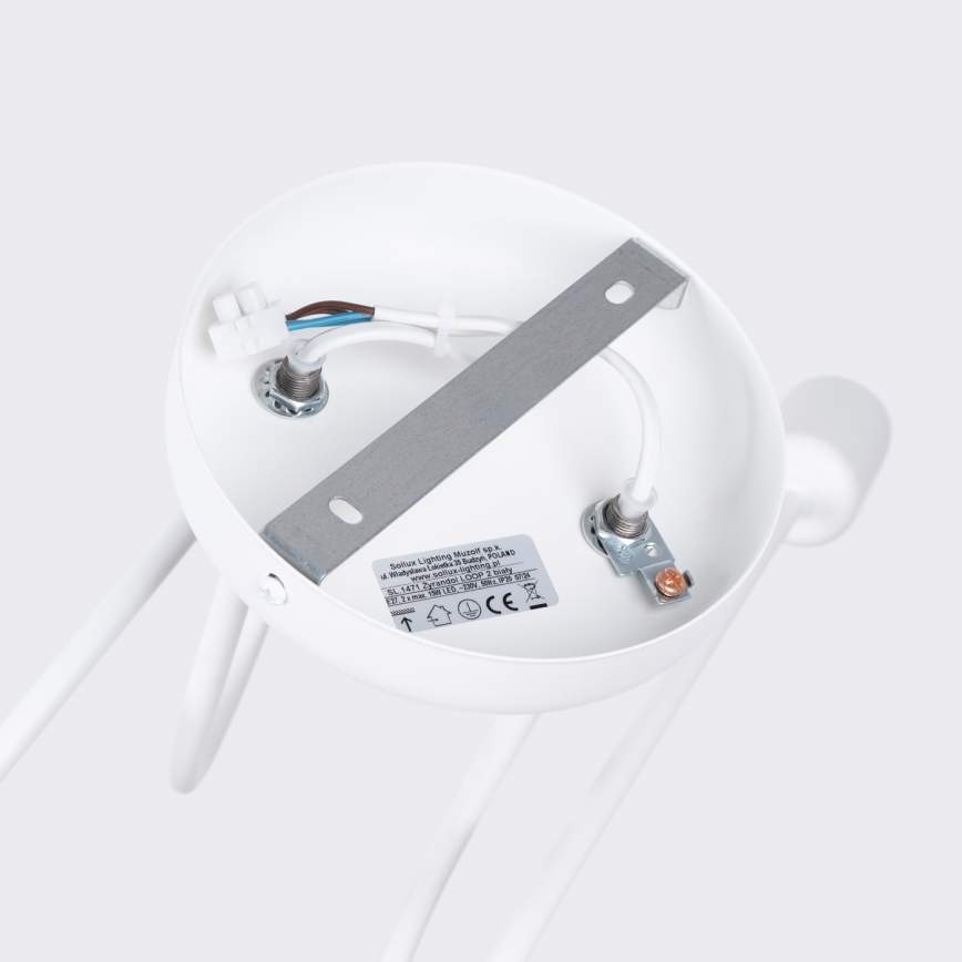Żyrandol natynkowy LOOP 2xE27/15W/230V biały