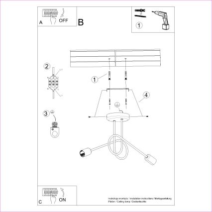 Żyrandol natynkowy LOOP 2xE27/15W/230V biały