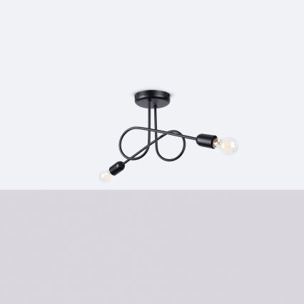 Żyrandol natynkowy LOOP 2xE27/15W/230V czarny