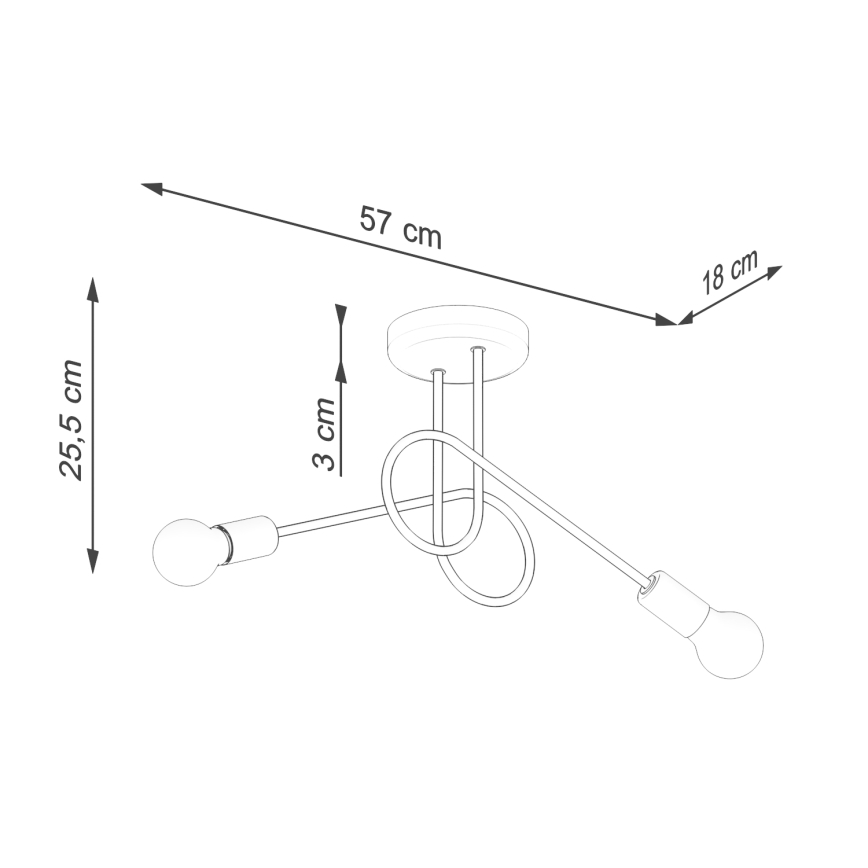 Żyrandol natynkowy LOOP 2xE27/15W/230V czarny