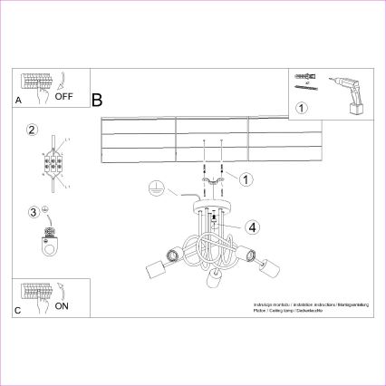 Żyrandol natynkowy EMBER 5xE27/15W/230V biały/beżowy/buk