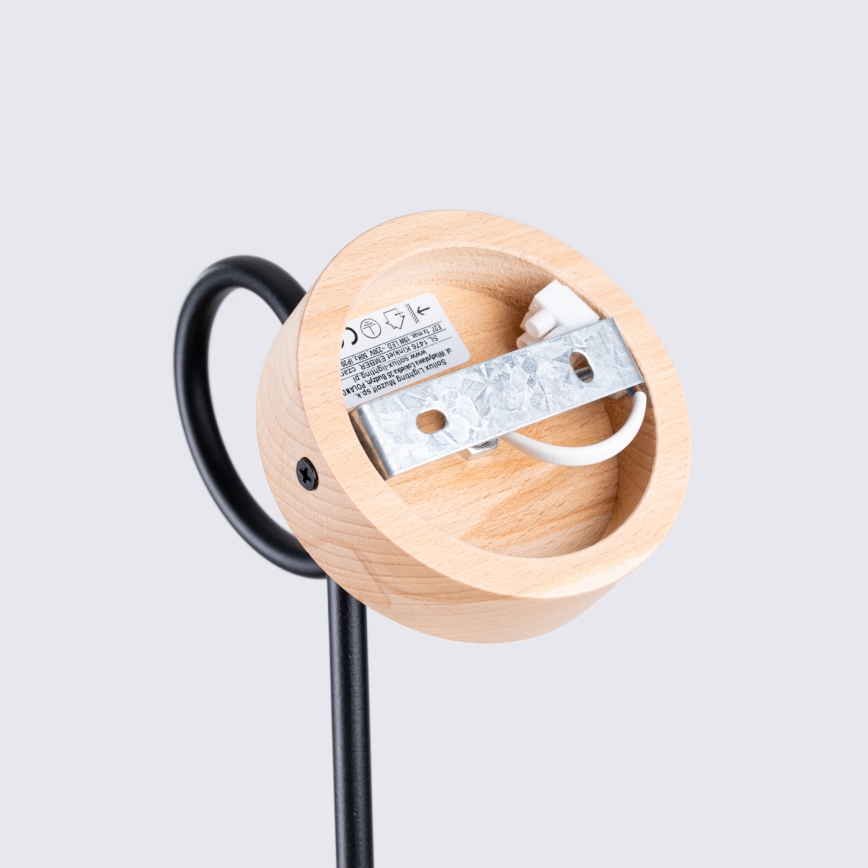 Kinkiet EMBER 1xE27/15W/230V czarny/beżowy/buk