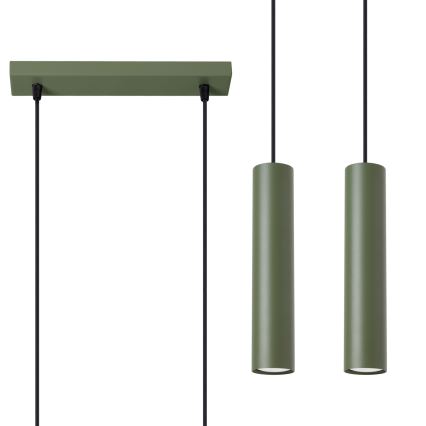 Żyrandol na lince LAGOS 2xGU10/10W/230V zielony