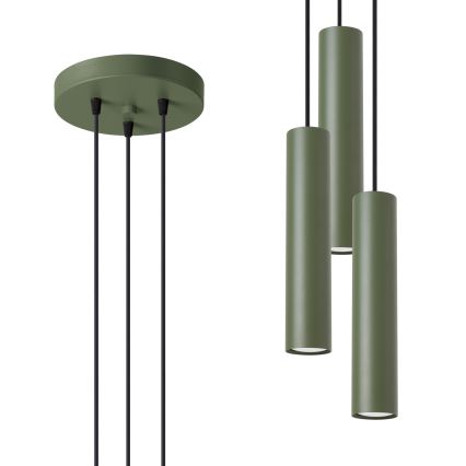 Żyrandol na lince LAGOS 3xGU10/10W/230V zielony