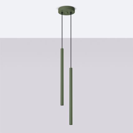 Żyrandol na lince PASTELO 2xG9/8W/230V zielony