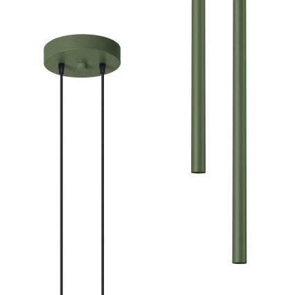 Żyrandol na lince PASTELO 2xG9/8W/230V zielony