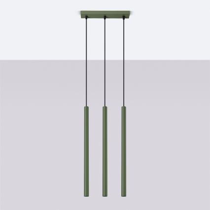 Żyrandol na lince PASTELO 3xG9/8W/230V zielony