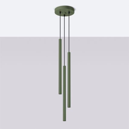 Żyrandol na lince PASTELO 3xG9/8W/230V zielony