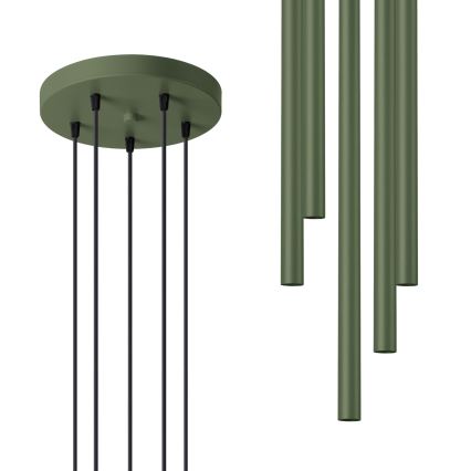 Żyrandol na lince PASTELO 5xG9/8W/230V zielony