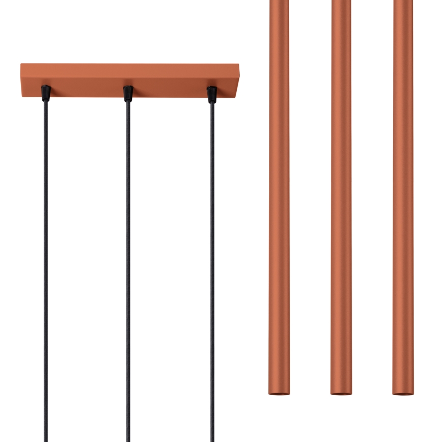 Żyrandol na lince PASTELO 3xG9/8W/230V czerwony
