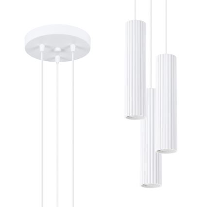 Żyrandol na lince KARBON 3xGU10/10W/230V biały