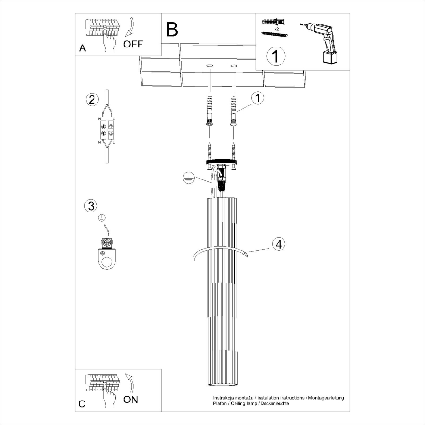 Oświetlenie punktowe KARBON 1xGU10/10W/230V 60 cm czarny