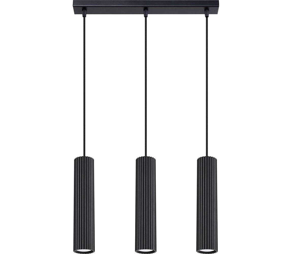 SL.1575 - Żyrandol na lince KARBON 3xGU10/10W/230V czarny