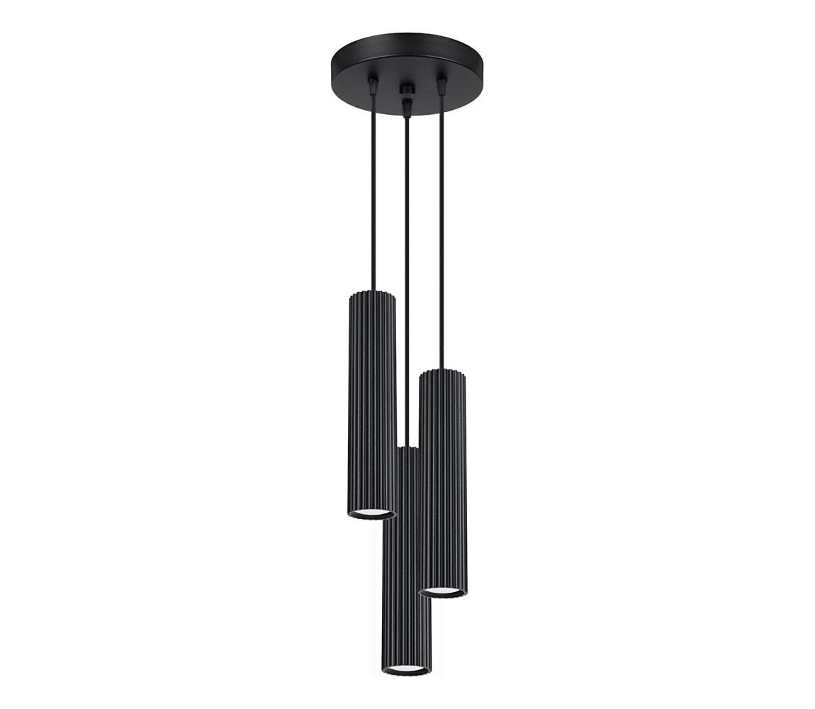 SL.1576 - Żyrandol na lince KARBON 3xGU10/10W/230V czarny