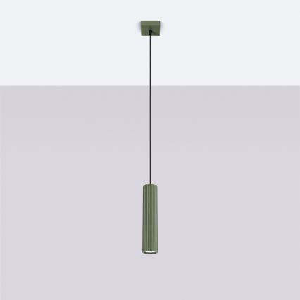 Żyrandol na lince KARBON 1xGU10/10W/230V zielony