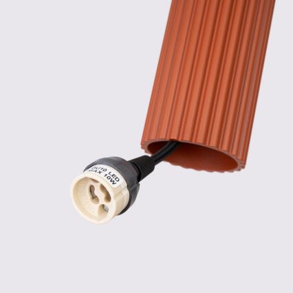 Żyrandol na lince KARBON 2xGU10/10W/230V czerwony