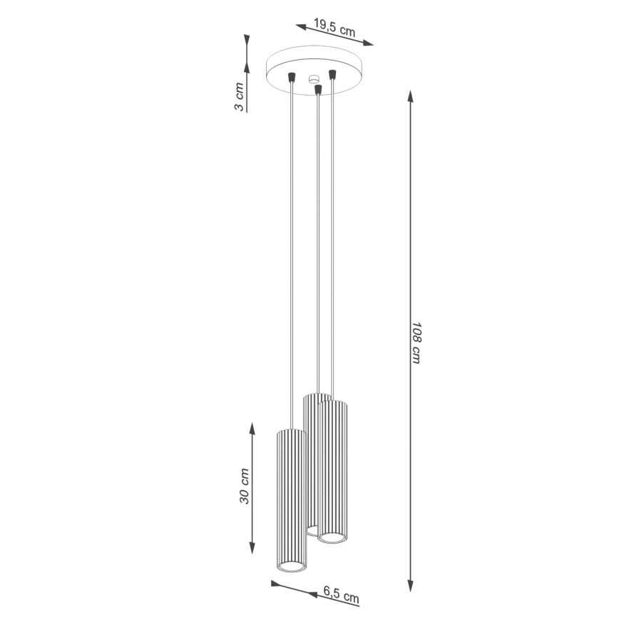Żyrandol na lince KARBON 3xGU10/10W/230V czerwony