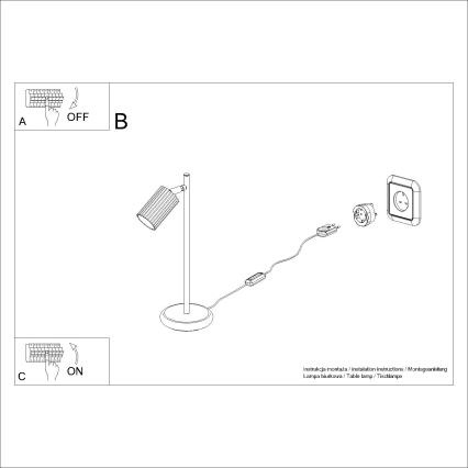 Lampa stołowa KARBON 1xGU10/10W/230V czerwony
